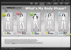 Screen Shot Of Embody Denim Body Shape Calculator