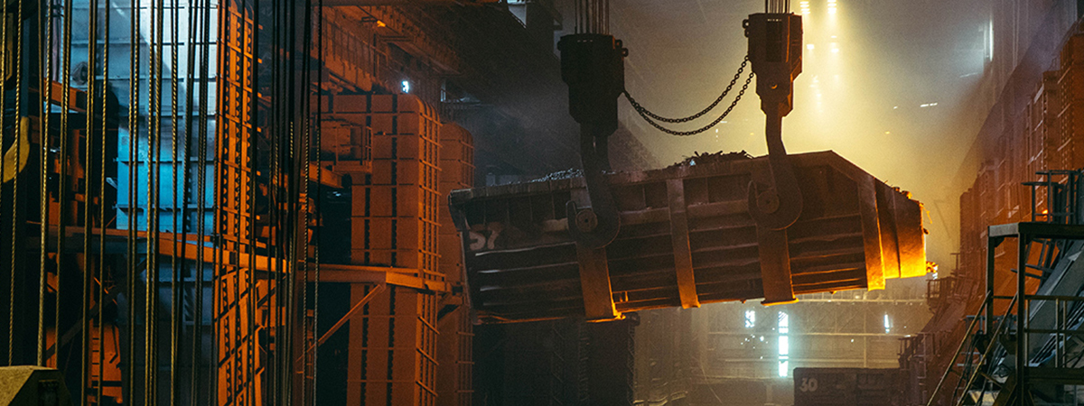 Heavy machinery inside an industrial workshop